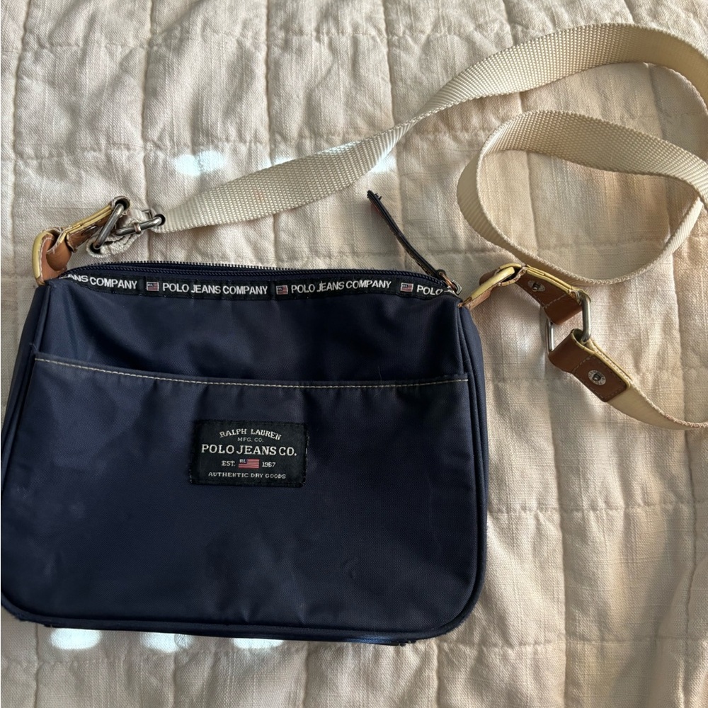 1967 Vintage Ralph Lauren Polo Navy Crossbody Messenger Bag